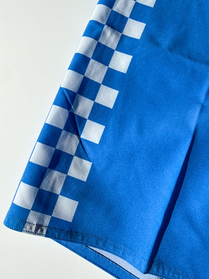 Short de bain Boardshort de surf Damier bleu blanc