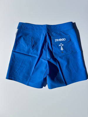 Short de bain Boardshort de surf Damier bleu blanc